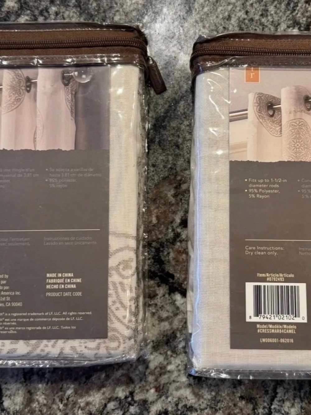 allen + roth 0792493 Curtains Camel Silver Grommet Top 54in x 84in NWT